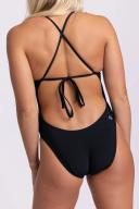 JOLYN Women's Jackson 4 Solid One Piece Swimsuit - Black | Polyester - Swimoutlet.com