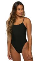 JOLYN Women's Jackson 4 Solid One Piece Swimsuit - Black | Polyester - Swimoutlet.com