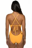 JOLYN Women's Jackson 4 Solid One Piece Swimsuit - Mango | Polyester - Swimoutlet.com