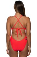 JOLYN Women's Jackson 4 Solid One Piece Swimsuit - Mango | Polyester - Swimoutlet.com