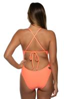 JOLYN Women's Jackson 4 Solid One Piece Swimsuit - Mango | Polyester - Swimoutlet.com