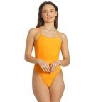 JOLYN Women's Jackson 4 Solid One Piece Swimsuit - Mango | Polyester - Swimoutlet.com