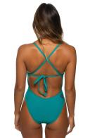 JOLYN Women's Jackson 4 Solid One Piece Swimsuit - Red | Polyester - Swimoutlet.com