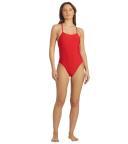 JOLYN Women's Jackson 4 Solid One Piece Swimsuit - Red | Polyester - Swimoutlet.com