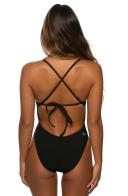 JOLYN Women's Jackson 4 Solid One Piece Swimsuit - Red | Polyester - Swimoutlet.com