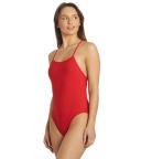 JOLYN Women's Jackson 4 Solid One Piece Swimsuit - Red | Polyester - Swimoutlet.com