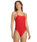JOLYN Women's Jackson 4 Solid One Piece Swimsuit - Red | Polyester - Swimoutlet.com