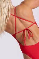 JOLYN Women's Jackson 4 Solid One Piece Swimsuit - Red | Polyester - Swimoutlet.com