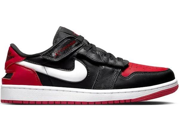 Jordan 1 Low FlyEase Black White Gym Red