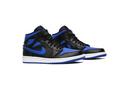 Jordan 1 Mid Black/Hyper Royal Men's Shoes, Grey, Size: 14