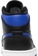 Jordan 1 Mid Black/Hyper Royal Men's Shoes, Grey, Size: 14