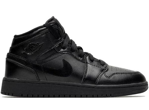 Jordan 1 Mid Deep Black Nubuck Swoosh (GS)