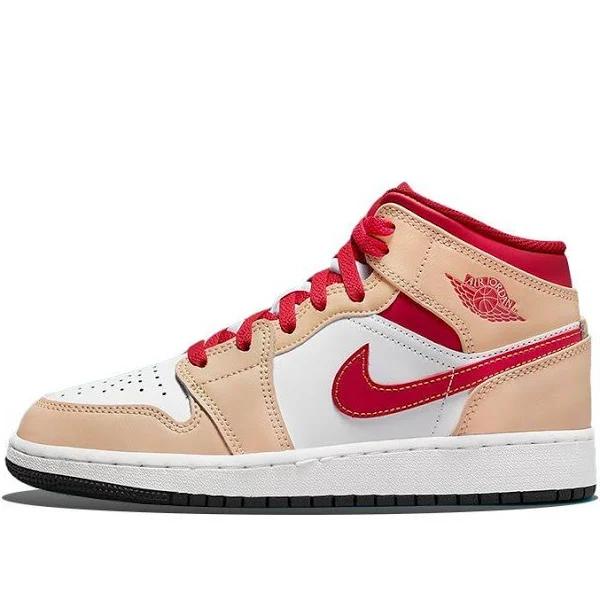 Jordan 1 Mid Light Curry Cardinal (GS)