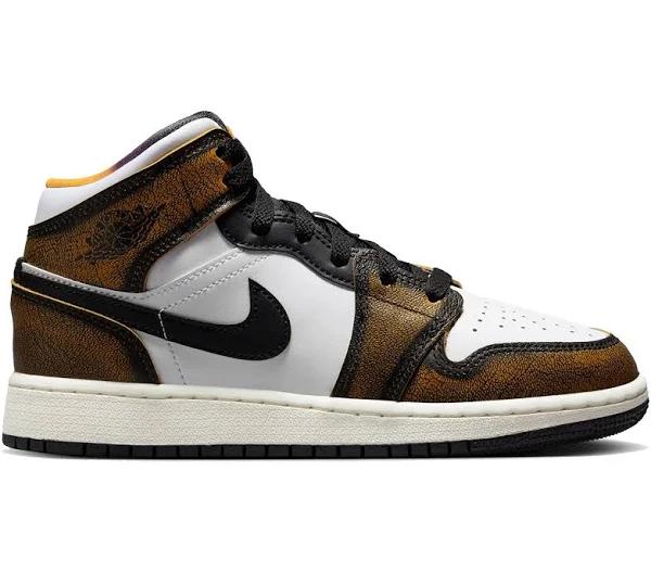 Jordan 1 Mid SE Orange Wear Away (GS)