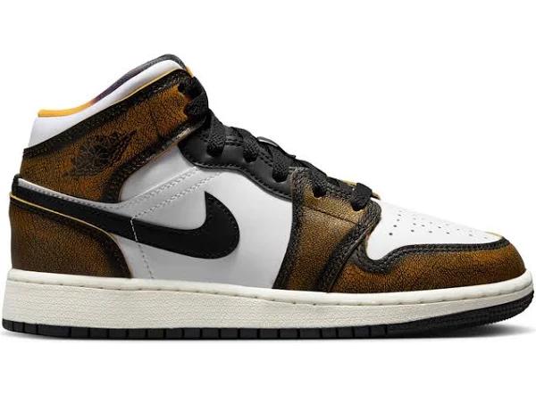 Jordan 1 Mid SE Orange Wear Away (PS)