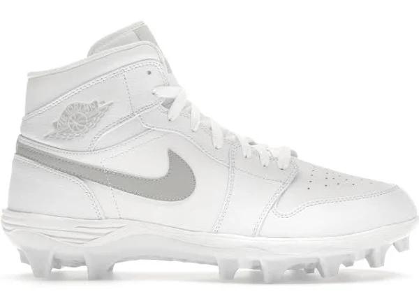 Jordan 1 Mid TD Cleat White Grey Fog