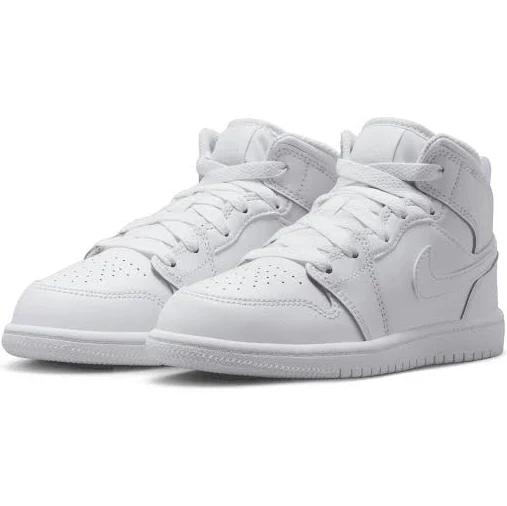 Jordan 1 Mid Younger Kids' Shoe - 1 - White