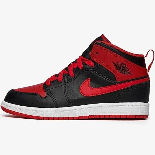 Jordan 1 Mid Younger Kids' Shoes - Black