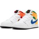 Jordan Little Kids' Air 1 Mid Basketball Shoes in White Size 1.5 | Leather