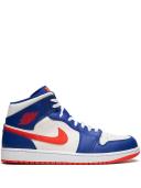 Jordan Men's White Air 1 MID Knicks sneakers