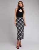 Jorge - Womens Skirts - Skylar Maxi Skirt Check - at Edge Clothing - Size:14
