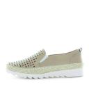Just Bee Captivate Women Leather Laser-Cut Twim Gusset Slip-On Shoes