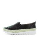 Just Bee Captivate Women Leather Laser-Cut Twim Gusset Slip-On Shoes