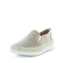 Just Bee Captivate Women Leather Laser-Cut Twim Gusset Slip-On Shoes