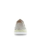 Just Bee Captivate Women Leather Laser-Cut Twim Gusset Slip-On Shoes