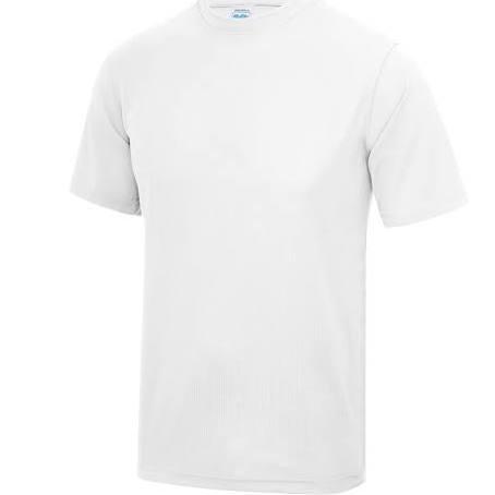 Just Cool Mens Performance Plain T-Shirt Arctic White M