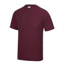 Just Cool Mens Performance Plain T-Shirt Burgundy T-Shirt