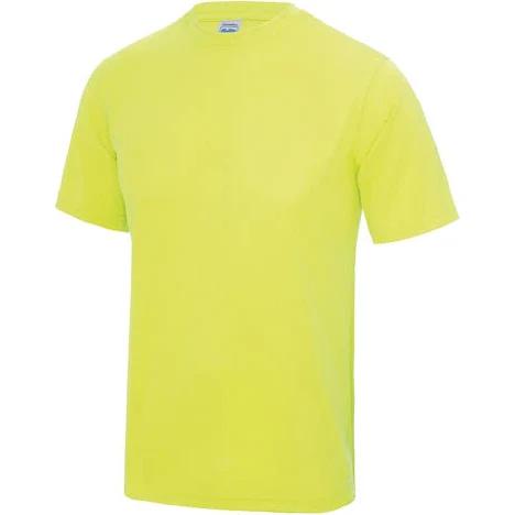 Just Cool Mens Performance Plain T-Shirt Electric Yellow L