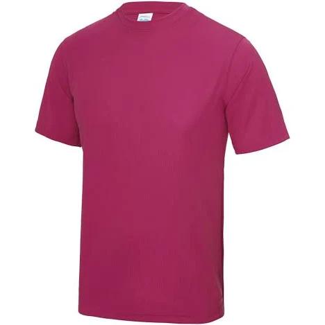 Just Cool Mens Performance Plain T-Shirt Hot Pink M