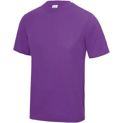 Just Cool Mens Performance Plain T-Shirt Magenta Magic XS