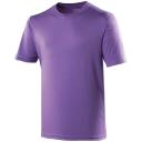 Just Cool Mens Performance Plain T-Shirt Purple XXL