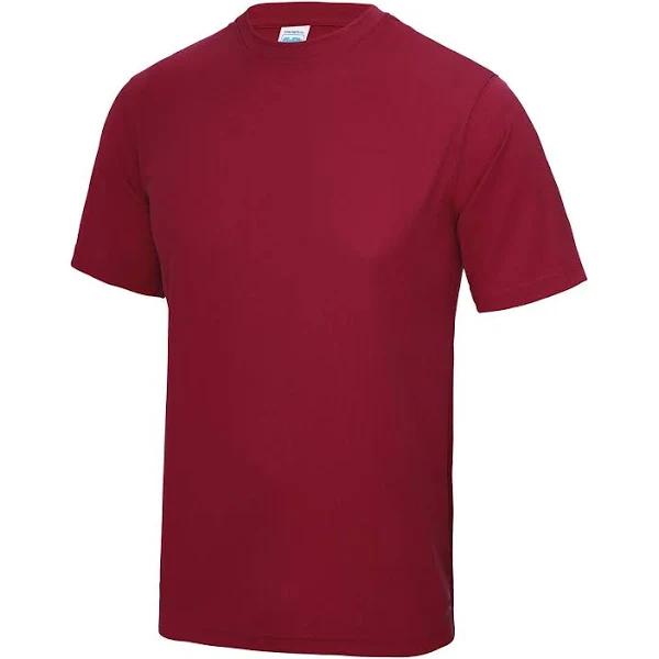 Just Cool Mens Performance Plain T-Shirt Red Hot Chilli XXL