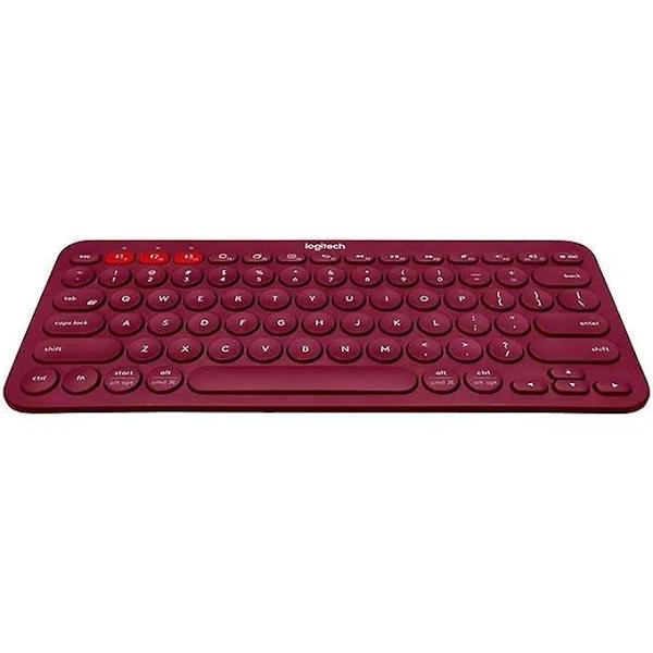 JVY Logitech K380 Portable Multi-Device Wireless Bluetooth Keyboard (Red)