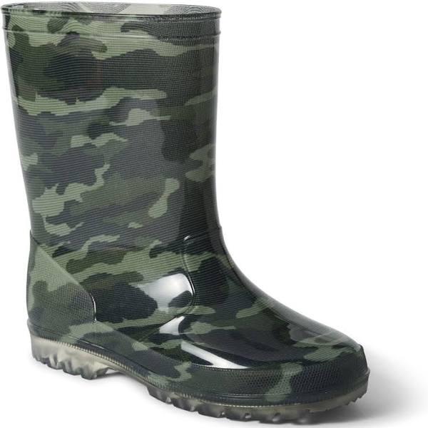 K-D Kids Camo Gumboots - Green - Size 3