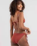 Kaiami Women's Lara Classic Tie Side Bikini Bottom in Brown | Size 08