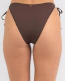 Kaiami Women's Lara Classic Tie Side Bikini Bottom in Brown | Size 10
