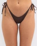 Kaiami Women's Lara Classic Tie Side Bikini Bottom in Brown | Size 10