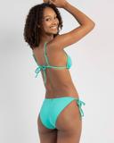 Kaiami Women's Lara Classic Tie Side Bikini Bottom in Green | Size 12