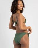 Kaiami Women's Lara Classic Tie Side Bikini Bottom in Green | Size 16