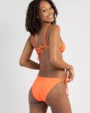 Kaiami Women's Lara Classic Tie Side Bikini Bottom in Orange | Size 06