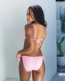 Kaiami Women's Lara Classic Tie Side Bikini Bottom in Pink | Size 14
