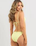 Kaiami Women's Lara Classic Tie Side Bikini Bottom in Yellow | Size 08