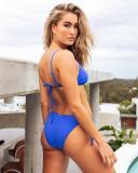 Kaiami Women's Lara Triangle Bikini Top in Blue | Size 08