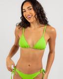 Kaiami Women's Lara Triangle Bikini Top in Green | Size 10
