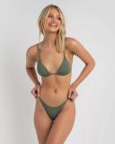 Kaiami Women's Lara Triangle Bikini Top in Green | Size 14