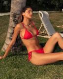 Kaiami Women's Lara Triangle Bikini Top in Orange | Size 14